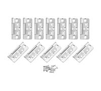 sourcing map 12Pcs 3x1.4 Inch Door Hinges Non-Mortise No Noise Bifold Door Hinges Plating for Cabinet Furniture Window Wardrobe with Screws, Chrome Plating