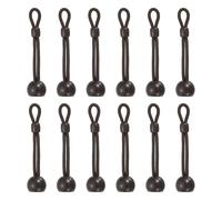 sourcing map 12Pcs 4" Bungee Tie Downs, Sun Shade Tie Down Straps Replacement Parts, Universal Elastic Rope for Exterior Roller Shade, Outdoor Indoor Blinds, Coffee