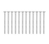 sourcing map 12pcs 4 Inch Door Hinge Pins, Removable Brushed Door Hinge Interior Hinge Security Pins for Wood Residential Door Replacement, Silver