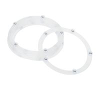 sourcing map 12Pcs 4 Inch Rotating Swivel Stand with Steel Ball Bearings, Lazy Susan Base Turntable Bearing Plate Round Table Swivel Base for Home Kitchen, White, 5 Balls