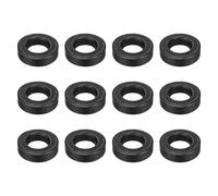sourcing map 12pcs 5/8" Black Flat Washer for M16 Screw, Steel Metal Washers 16mm ID 34mm OD 10mm Length for Industrial, Screws Bolts