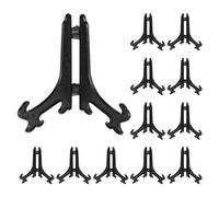 sourcing map 12Pcs 5 Inch Black Acrylic Easel Display Stands, Baseball Card Stand Easels Stand Display Stand Plate Holder for Card Easel Photo Frame Desktop