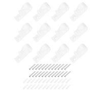 sourcing map 12Pcs 50x15mm Roller Shade Chain and Cord Hold Down, Curtain P Clip Fixation Hooks, Bead Chain Tension Device with Screws for Roller Blinds, Roman Shades, White