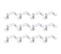 sourcing map 12Pcs 50x27 mm U Shaped Connector Bracket, Square Tube Strap Clamp Galvanized Steel Pipe Clamp Wood Deck Fence Post Tie for Water Pipes Stairs Railing Installation, Silver