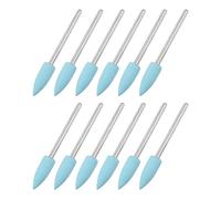 sourcing map 12pcs 600 Grits Abrasive Mounted Stone 2.35mm Shank 1/4"(6mm) Dia Pointed Point Heads Stone Grinding and Polishing Wheels for Nail Polishing