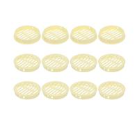 sourcing map 12Pcs 60mm/2.36" Circular Soffit Air Vents, Plastic Soffit Vent Cover, Round Mesh Hole Louver for Bathroom Kitchen Cabinet Wardrobe, Beige