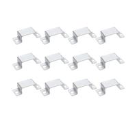 sourcing map 12Pcs 60x28 mm U Shaped Connector Bracket, Square Tube Strap Clamp Galvanized Steel Pipe Clamp Wood Deck Fence Post Tie for Water Pipes Stairs Railing Installation, Silver