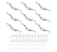 sourcing map 12Pcs 65x10mm Blind Cord Cleats, Blind String Safety Rope Zinc Alloy Holder, Window Cord Hooks with Screws for Curtains Sun Shades Ropes, Silver