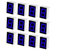 sourcing map 12Pcs 7 Segment LED Display Digital Tube, 5161AB Common Cathode 10 Pin 1 Bit 3.3V LED Segment Display Module for Electronic Driver Board, Panel, Timer, Blue