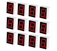 sourcing map 12Pcs 7 Segment LED Display Digital Tube, 5161AS-1 Common Cathode 10 Pin 1 Bit 2.1V LED Segment Display Module for Electronic Driver Board, Panel, Timer, Red