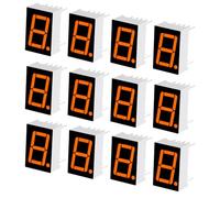 sourcing map 12Pcs 7 Segment LED Display Digital Tube, 5161AY Common Cathode 10 Pin 1 Bit 2.1V LED Segment Display Module for Electronic Driver Board, Panel, Timer, Yellow