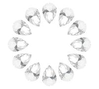 sourcing map 12Pcs 7 x 10mm Teardrop Rhinestones Glass Pointed Back Rhinestone Beads Gems for Jewelry Making Costume Crystal Embellishments Crafts,White