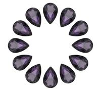 sourcing map 12Pcs 7 x 10mm Teardrop Rhinestones Glass Pointed Back Rhinestone Beads Gems for Jewelry Making Costume Crystal Embellishments Crafts,Dark Purple