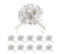 sourcing map 12pcs 8 Inch Large Pull Bows for Gift Wrapping, Silver Ribbon Bow for Christmas Party Wedding Valentine's Day Presents Gift Baskets Decoration