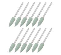 sourcing map 12pcs 800 Grits Abrasive Mounted Stone 2.35mm Shank 1/4"(6mm) Dia Pointed Point Heads Stone Grinding and Polishing Wheels for Nail Polishing