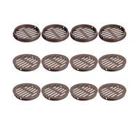 sourcing map 12Pcs 80mm/3.15" Circular Soffit Air Vents, Plastic Soffit Vent Cover, Round Mesh Hole Louver for Bathroom Kitchen Cabinet Wardrobe, Dark Brown