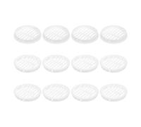 sourcing map 12Pcs 80mm/3.15" Circular Soffit Air Vents, Plastic Soffit Vent Cover, Round Mesh Hole Louver for Bathroom Kitchen Cabinet Wardrobe, White