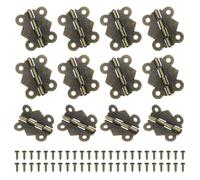 sourcing map 12Pcs 90 Degree Small Hinges for Wooden Box, 1.2" Long Folding Butt Hinges Cabinet Hinges with Screws for Cabinet Doors Wooden Box Drawer (Bronze)