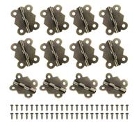 sourcing map 12Pcs 90 Degree Small Hinges for Wooden Box, 1.5" Long Folding Butt Hinges Cabinet Hinges with Screws for Cabinet Doors Wooden Box Drawer (Bronze)