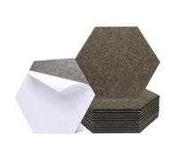 sourcing map 12Pcs Acoustic Panel Self-Adhesive 30 x 26 x 0.9cm Good Density Sound Proof Padding, Hexagon Sound Proof Absorbing Panels, Insulation Beveled Edge Wall Tiles (Dark Brown)
