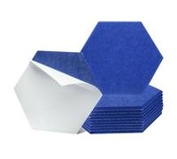 sourcing map 12Pcs Acoustic Panel Self-Adhesive 30 x 26 x 0.9cm Good Density Sound Proof Padding, Hexagon Sound Proof Absorbing Panels, Insulation Beveled Edge Wall Tiles (Dark Blue)