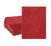sourcing map 12pcs Adhesive Acoustic Panels Rectangular High-Density Sound Proof Felt Self Stick Non-Slip Anti Vibration Pads Anti-Skid Noise 16"x12"x0.35" (LxWxT), Red