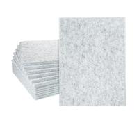 sourcing map 12pcs Adhesive Acoustic Panels Rectangular High-Density Sound Proof Felt Self Stick Non-Slip Anti Vibration Pads Anti-Skid Noise 16"x12"x0.35" (LxWxT), Light Gray