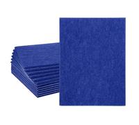 sourcing map 12pcs Adhesive Acoustic Panels Rectangular High-Density Sound Proof Felt Self Stick Non-Slip Anti Vibration Pads Anti-Skid Noise 16"x12"x0.35" (LxWxT), Dark Blue