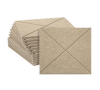 sourcing map 12pcs Adhesive Acoustic Panels Square High-Density Sound Proof Felt Self Stick Non-Slip Anti Vibration Pads Anti-Skid Noise 12 Inch Long x 0.39 Inch Thick, Dark Camel