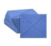 sourcing map 12pcs Adhesive Acoustic Panels Square High-Density Sound Proof Felt Self Stick Non-Slip Anti Vibration Pads Anti-Skid Noise 12 Inch Long x 0.39 Inch Thick, Sky Blue