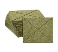sourcing map 12pcs Adhesive Acoustic Panels Square High-Density Sound Proof Felt Self Stick Non-Slip Anti Vibration Pads Anti-Skid Noise 12 Inch Long x 0.39 Inch Thick, Dark Brown