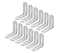sourcing map 12Pcs Adjustable L-Shape Corner Brace with Slot, 1.89 x 1.89 Inch Stainless Steel Slotted Right Angle Corner Bracket for Wooden Furniture Cabinet, Silver