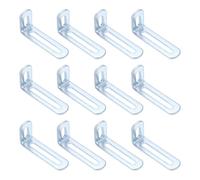 sourcing map 12Pcs Adjustable Right Angle Brackets 2.6"x1.2"x0.7" Silver | Slotted L-Shape Corner Bracket 90 Degree Steel l Bracket Support, for Shelves, Wood Furniture Construction