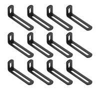 sourcing map 12Pcs Adjustable Right Angle Brackets 3.1"x1.2"x0.7" Black | Slotted L-Shape Corner Bracket 90 Degree Steel l Bracket Support, for Shelves, Wood Furniture Construction