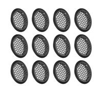 sourcing map 12Pcs Air Vents Circular Soffit Vent 50mm/2" Stainless Steel Round Vent Mesh Hole Louver for Bathroom Home, Office, Kitchen, Cabinet, Wardrobe, Black