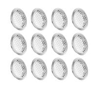 sourcing map 12Pcs Air Vents Circular Soffit Vent 50mm/2" Stainless Steel Round Vent Mesh Hole Louver for Bathroom Home, Office, Kitchen, Cabinet, Wardrobe, Silver Tone