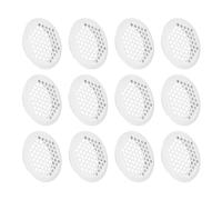 sourcing map 12Pcs Air Vents Circular Soffit Vent 53mm/2.1" Stainless Steel Round Vent Mesh Hole Louver for Bathroom Home, Office, Kitchen, Cabinet, Wardrobe, White