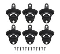 sourcing map 12Pcs Alloy Bottle Opener Wall Mounted, Vintage Beer Cap Opener with Screws Unique Gifts for Men Beer Lovers Bar Decoration Birthday Present, Black
