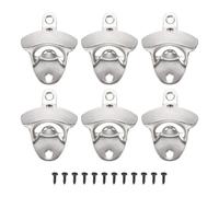 sourcing map 12Pcs Alloy Bottle Opener Wall Mounted, Vintage Beer Cap Opener with Screws Unique Gifts for Men Beer Lovers Bar Decoration Birthday Present, Silver