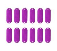 sourcing map 12Pcs Aluminum Engraving Blanks Tags, Metal Blank Tags Stamping Oval with 2 Holes Blank Bulk Dog Tag for DIY Personalized Pet Tag Number Tag, Purple
