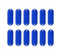 sourcing map 12Pcs Aluminum Engraving Blanks Tags, Metal Blank Tags Stamping Oval with 2 Holes Blank Bulk Dog Tag for DIY Personalized Pet Tag Number Tag, Blue