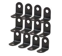 sourcing map 12pcs Angle Bracket Metal 12x12mm Black Corner Brace Fastener L Shaped Right Angle Brackets Corner Protector Shelf Support with Screws for Furniture