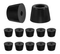 sourcing map 12Pcs Anti Vibration Rubber Feet 1.4"L x 1.1"W x 1"H 0.3"Dia Isolator Rubber Bumper Air Compressor Foot Pads for Generators Pressure Washers, Black