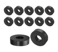 Sourcing Map 12pcs Anti-Vibration Spacers - 40mm OD, 16mm ID, 10mm Height Round Rubber Bushings, Grommets, Washers for Home Car Accessories