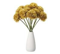 sourcing map 12pcs Artificial Chrysanthemum Ball Flowers Faux Chrysanthemum Flowers Bouquet Silk Fake Mum Flower for Home Garden Wedding Party Decoration, Gold Tone