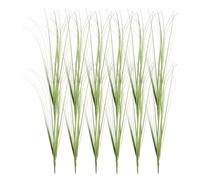 sourcing map 12Pcs Artificial Grass Plants, 18.5" Plastic Fake Wheat Grass Greenery Shrubs Outdoor Artificial Shrubs Faux Bushes for Home Garden Front Decor, Red