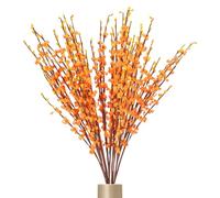 sourcing map 12Pcs Artificial Jasmine Flowers, 22 Inches Long Stems Tall Fake Flower Bouquet Faux Jasmine Plant for DIY Floral Art Arrangements Home Party Hotel Decoration(Orange)