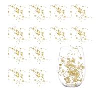 sourcing map 12pcs Artificial Pearl String for Floating Candle, 9.8" Beads Pearl, Gold