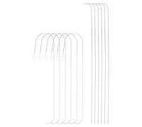 sourcing map 12pcs Bead Spinner Needles 0.6mm 0.7mm Dia Large Eye Curved Beading Needle Stainless Steel Embroidery Sewing Needles