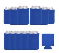 sourcing map 12Pcs Beer Can Coolers Covers, Neoprene Blank Drink Cooler Sleeves Collapsible Insulated Reusable Soda Cover for 10oz Bottles Seltzer DIY Weddings Beach Picnic Party, Blue